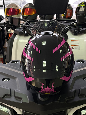 Шлем интеграл HETOSHI цв. Черный с розовыми вставками р.L