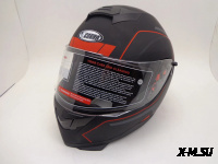 Шлем интеграл COBRA JK318 с очками черный/красный