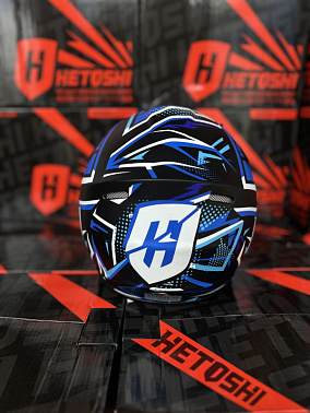 Шлем кроссовый детский HETOSHI Cross-Kids KY-B12 цв.Сине-черно-белый Матовый р.Y-M